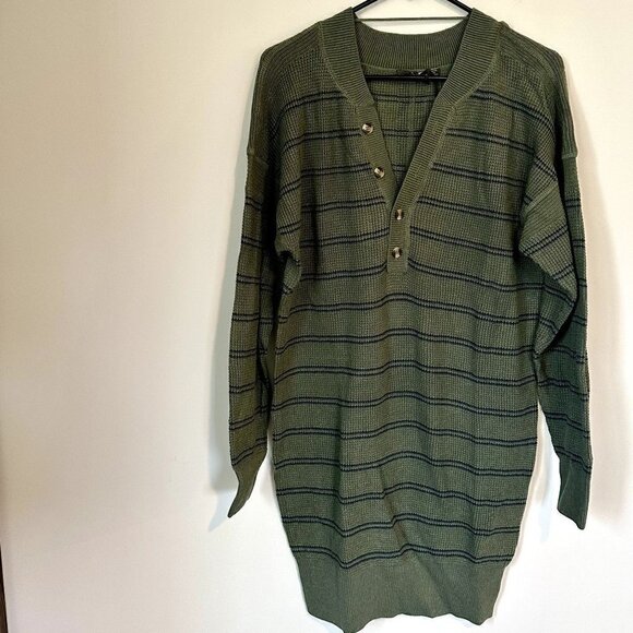 NWT Prana Milani Henley Dress in Kale Stripe - Size Small - Picture 10 of 11